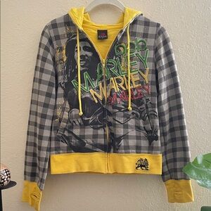 Zion Rootswear Bob Marley Hoodie Hooded Sweatshirt Small